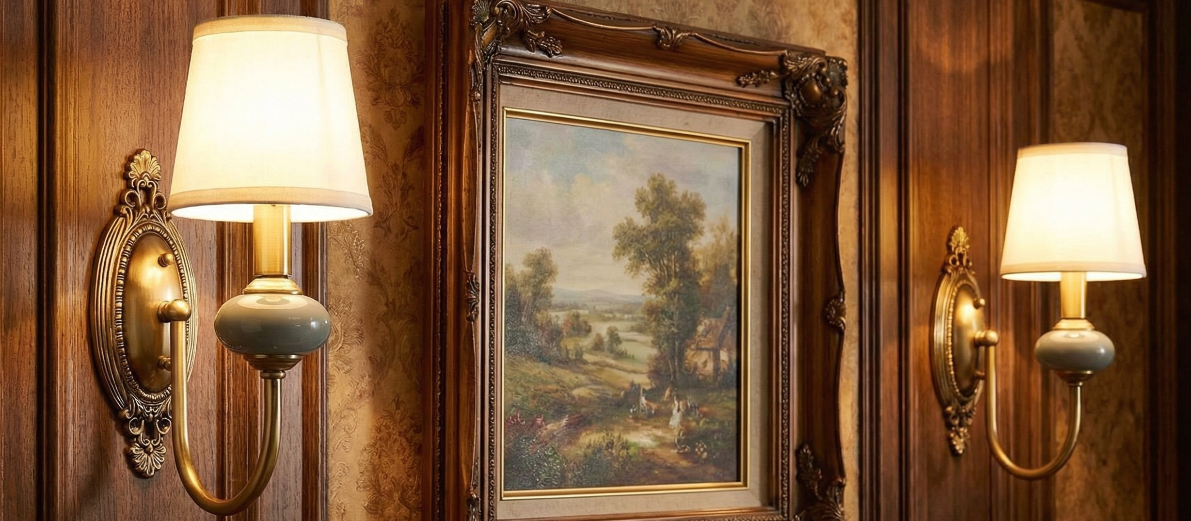 Rowanea wall sconce displayed in a farmhouse-modern interior