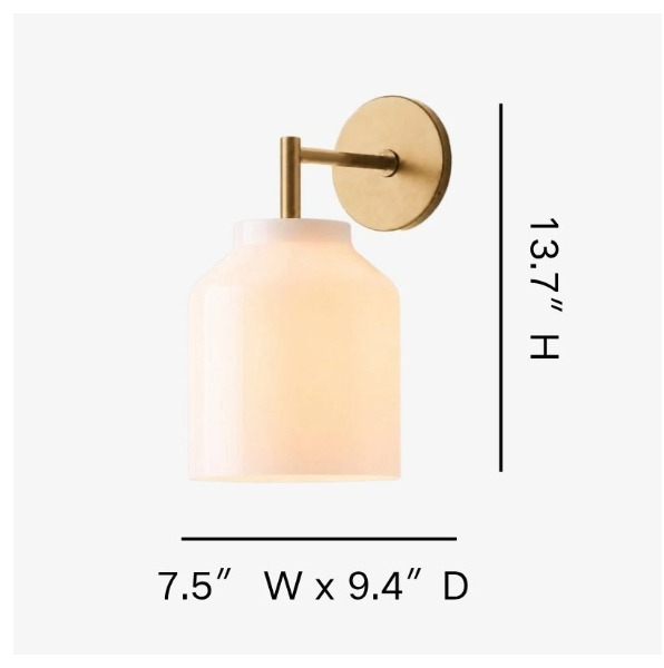 Hanton sconce product measurement diagram