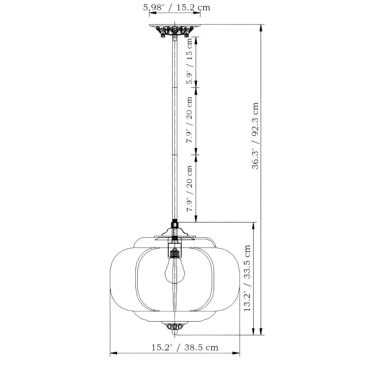 Eloise pendant light specification diagram