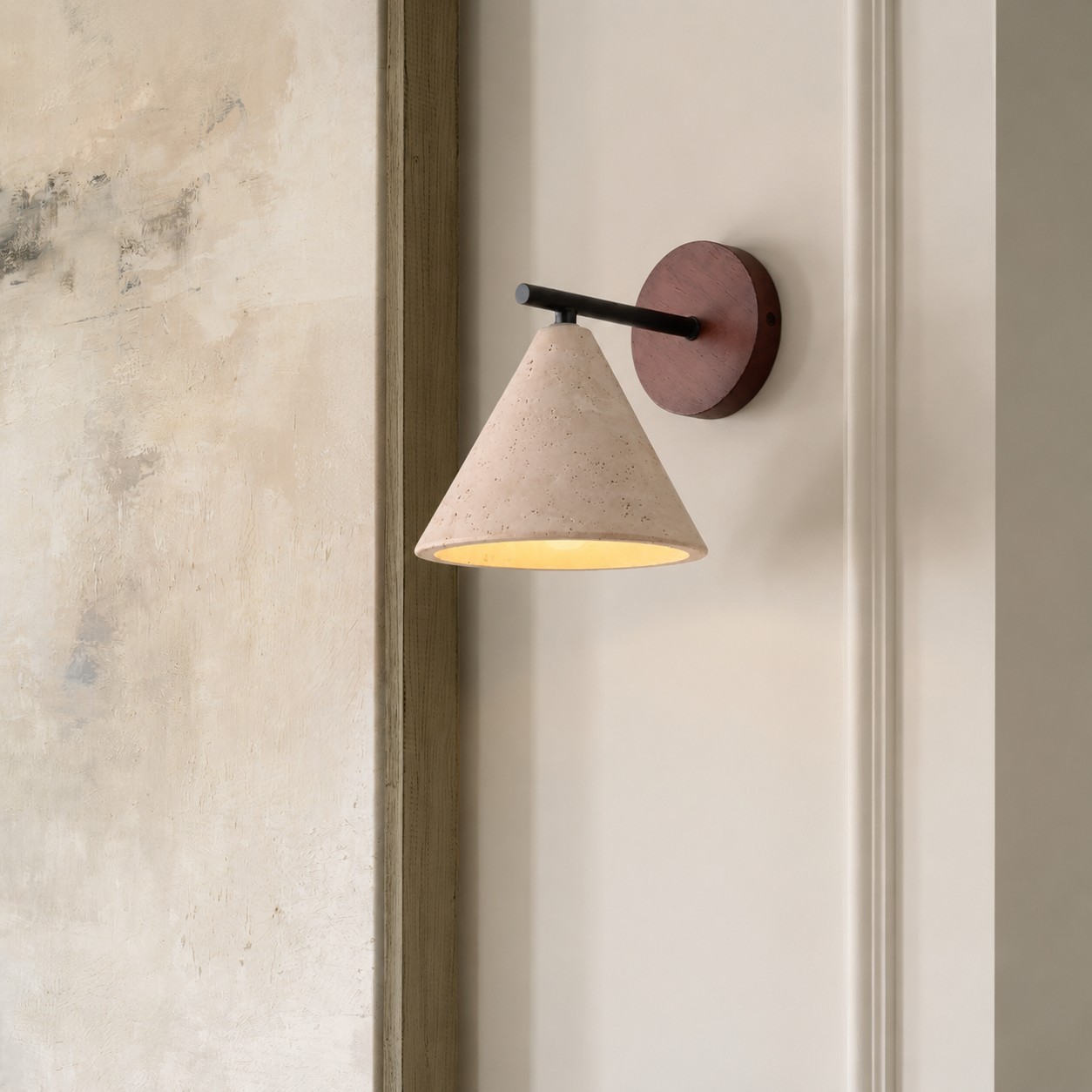 Travira wall light close-up in a neutral interior