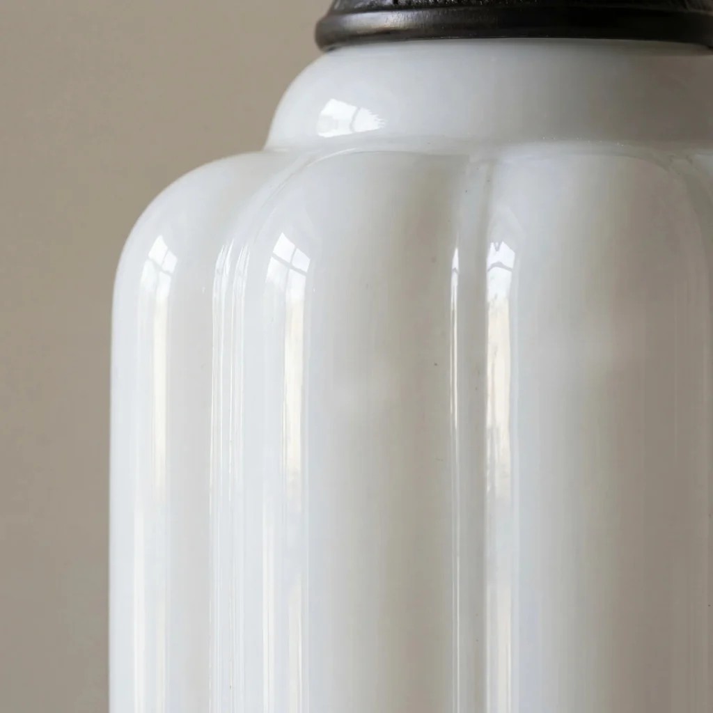 Milk glass shade detail