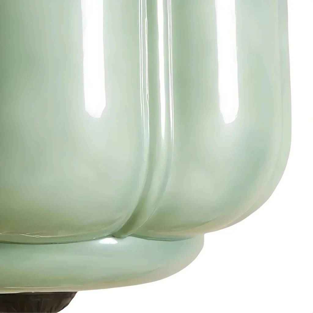 Close detail of milk glass shade