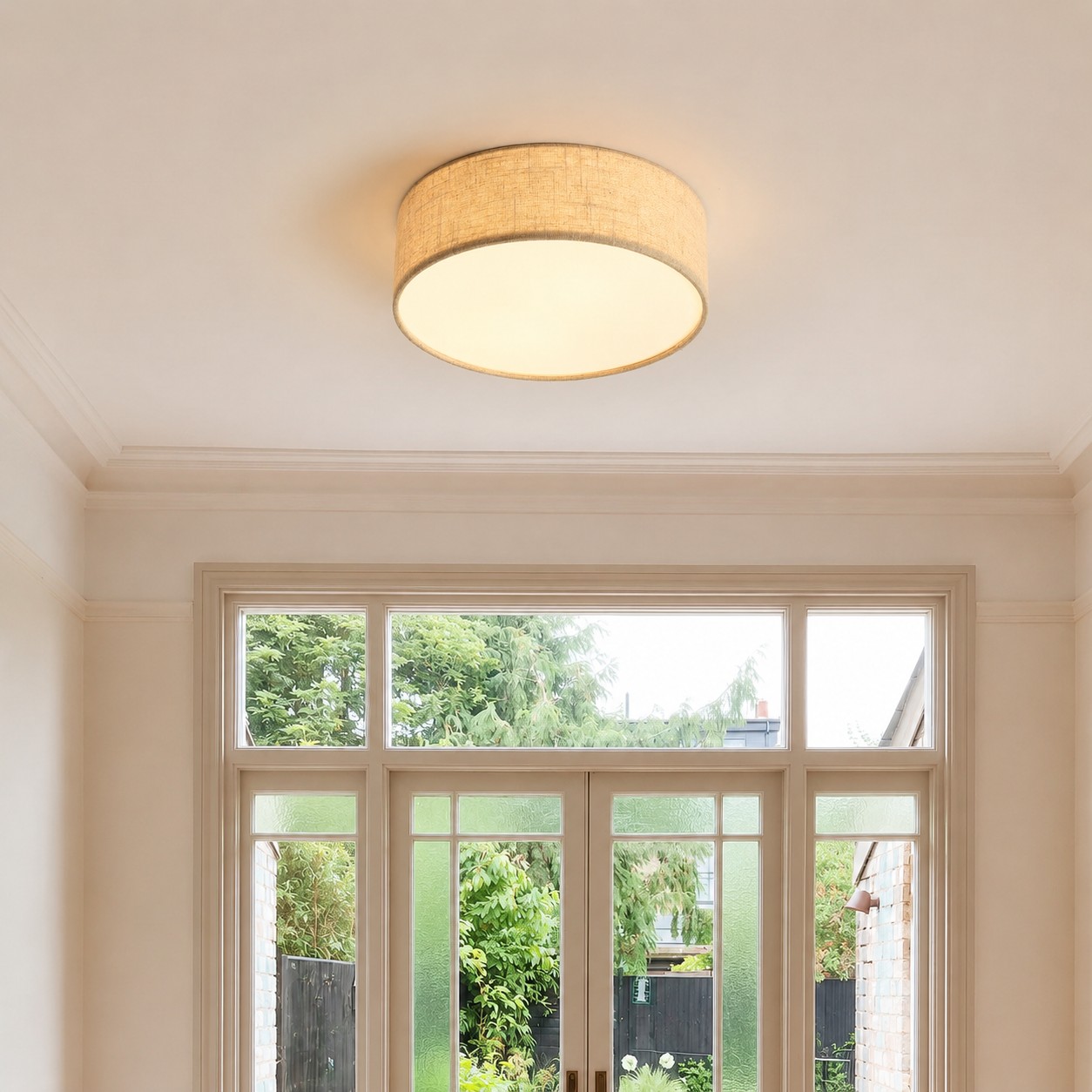 Dumora flush mount in a bright room