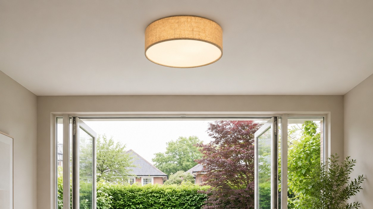 Dumora Collection ceiling light in a windowed room