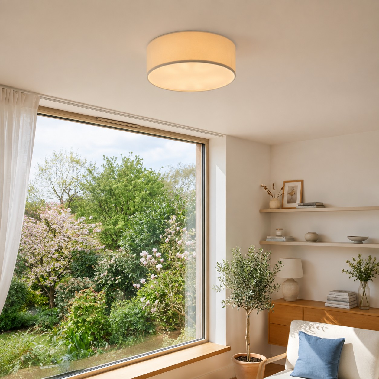 Dumora ceiling light in a windowed living space