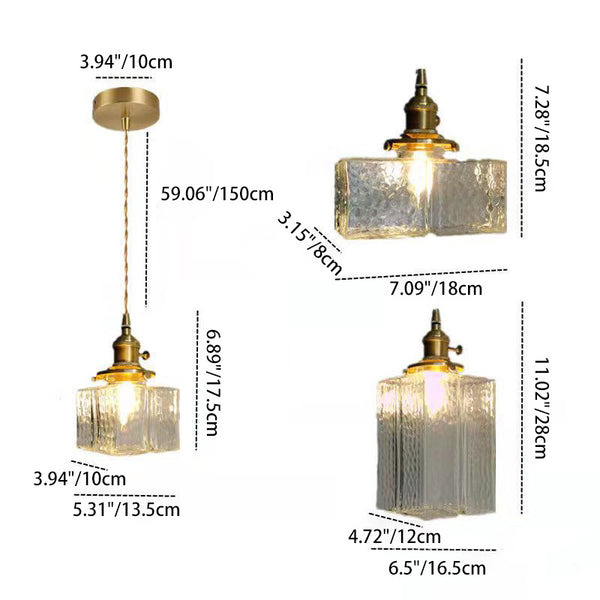 Ripple glass wall sconce size diagram