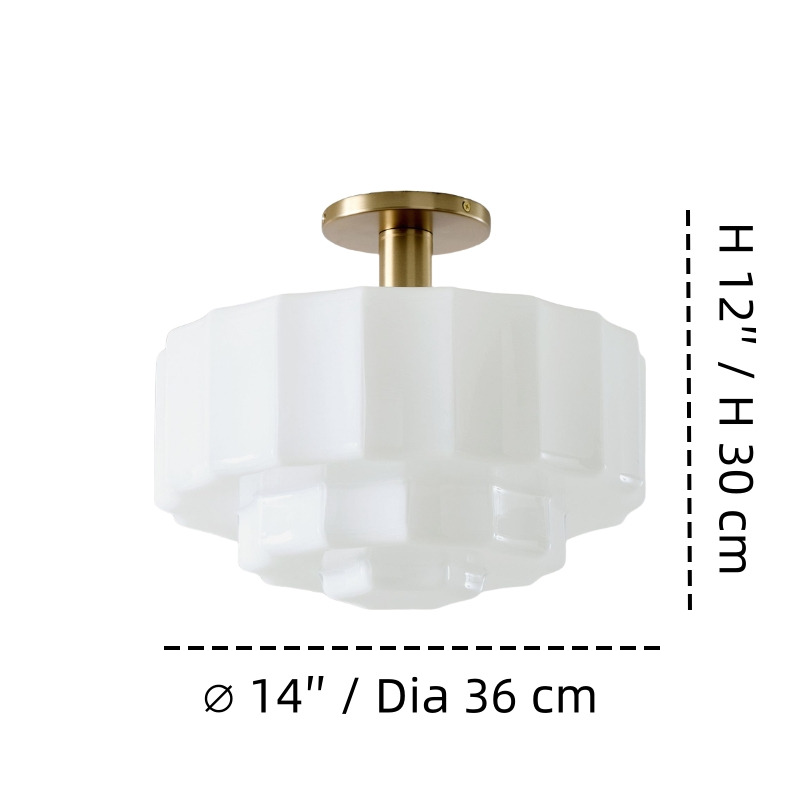 Ripple glass wall sconce size diagram