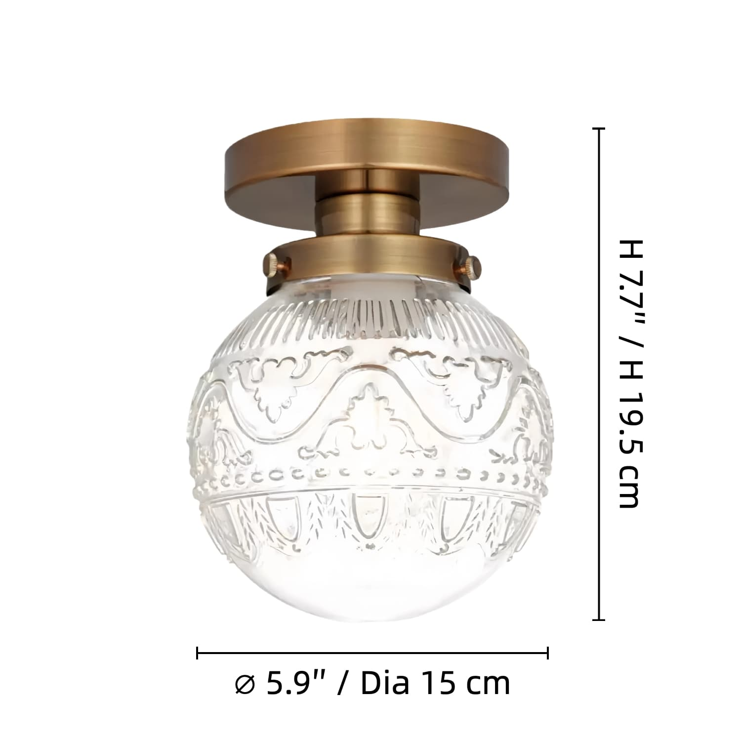 Ripple glass wall sconce size diagram