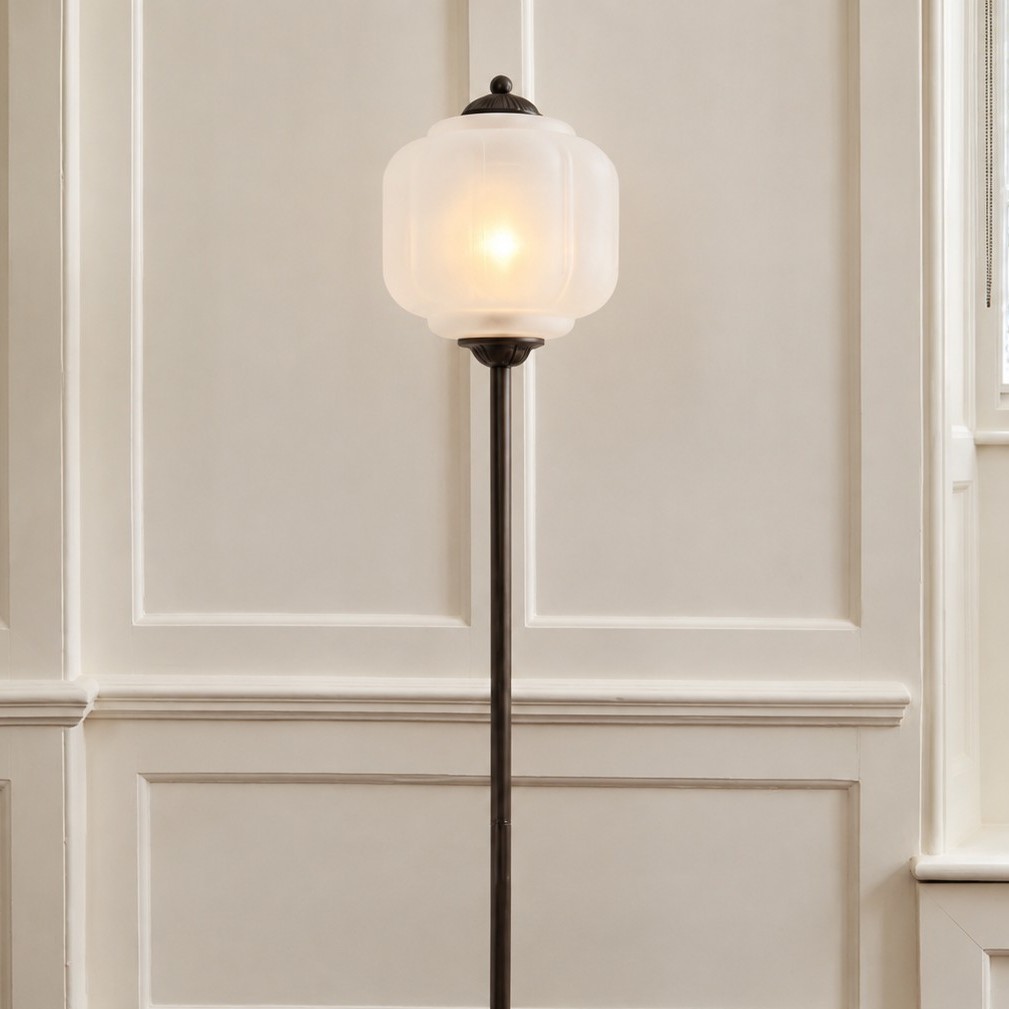 Eloise floor lamp in a bright paneled interior