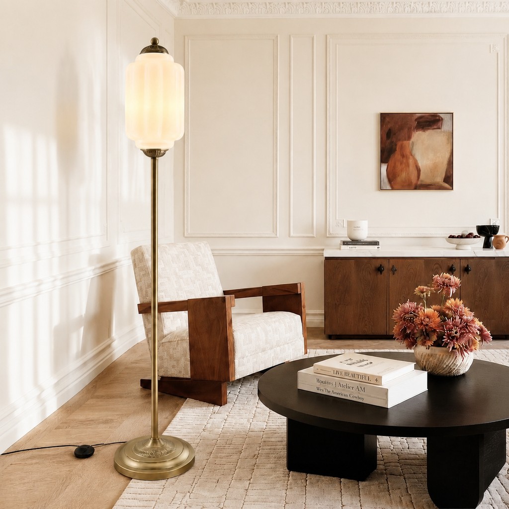 Eloise floor lamp in a refined living room