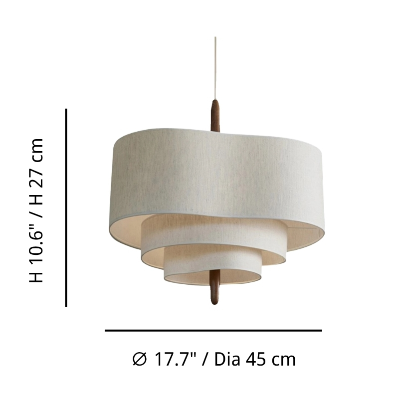 Softlume pendant lamp key size specification diagram