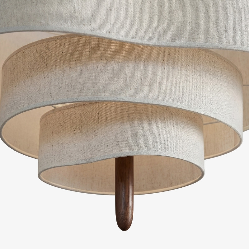 Close-up of the layered fabric shade