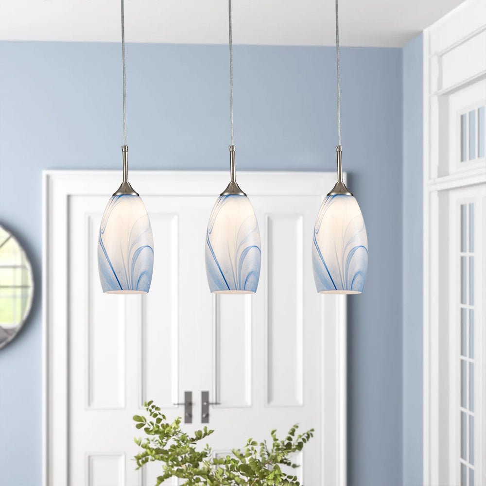 Modern 1-Light Glass Mica Kitchen Pendant Light, image size:1000x1000