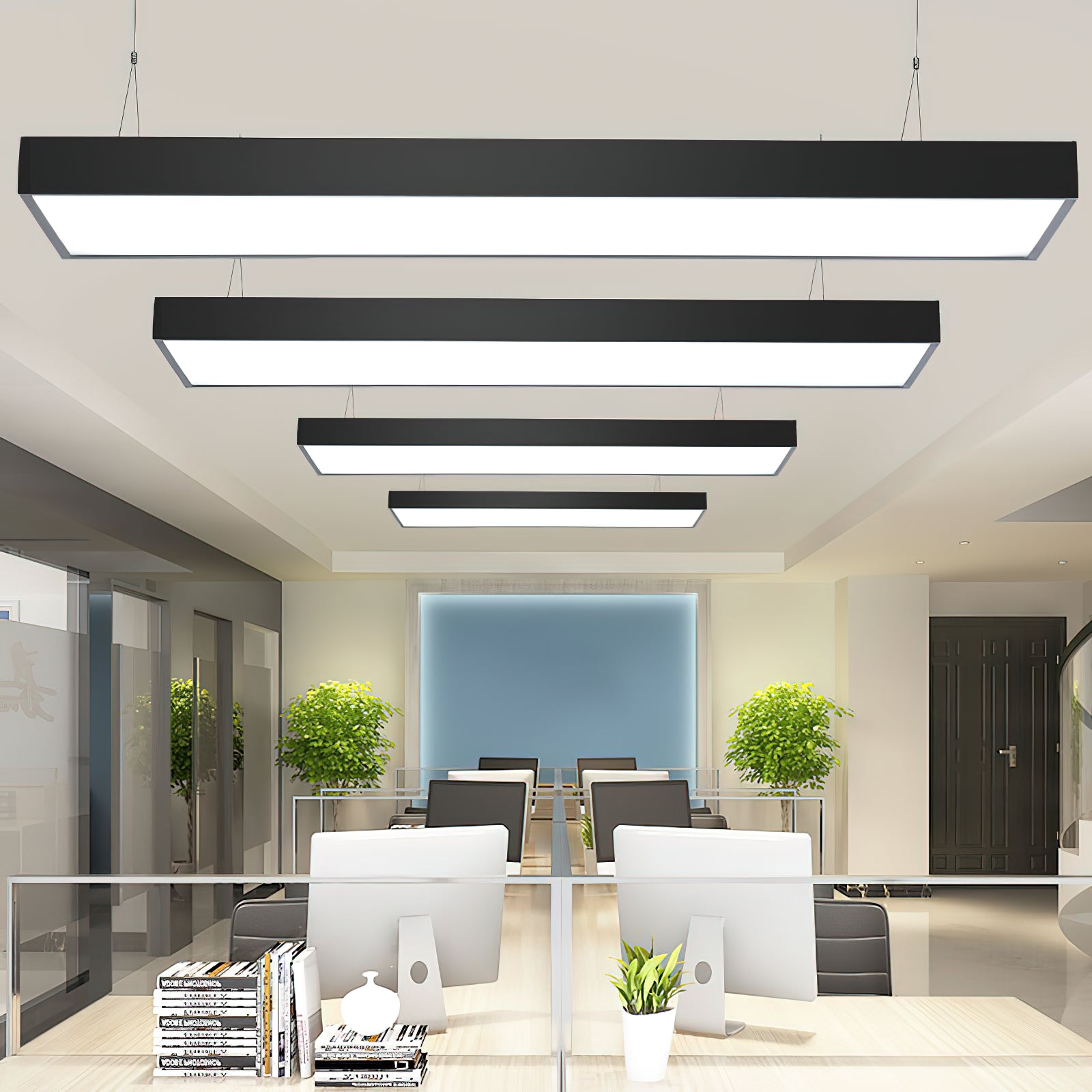 Rectangular Led Office Ceiling Modern LED Rectangular Office Pendant Light
