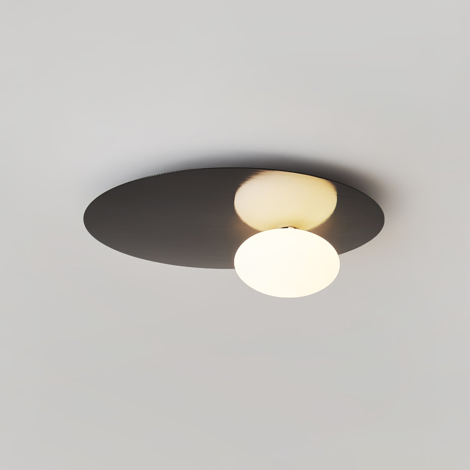 Simple Metal Round Glass Ceiling Light
