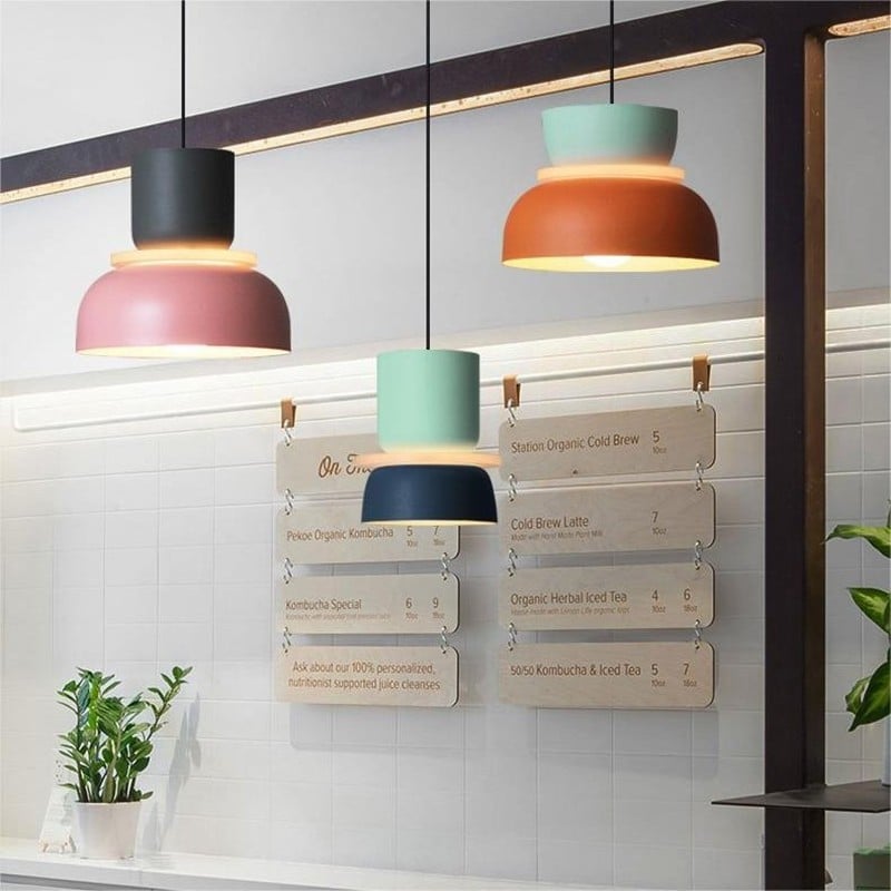 Macri Acrylic Colorful Bowl Shade Pendant Light For Kitchen