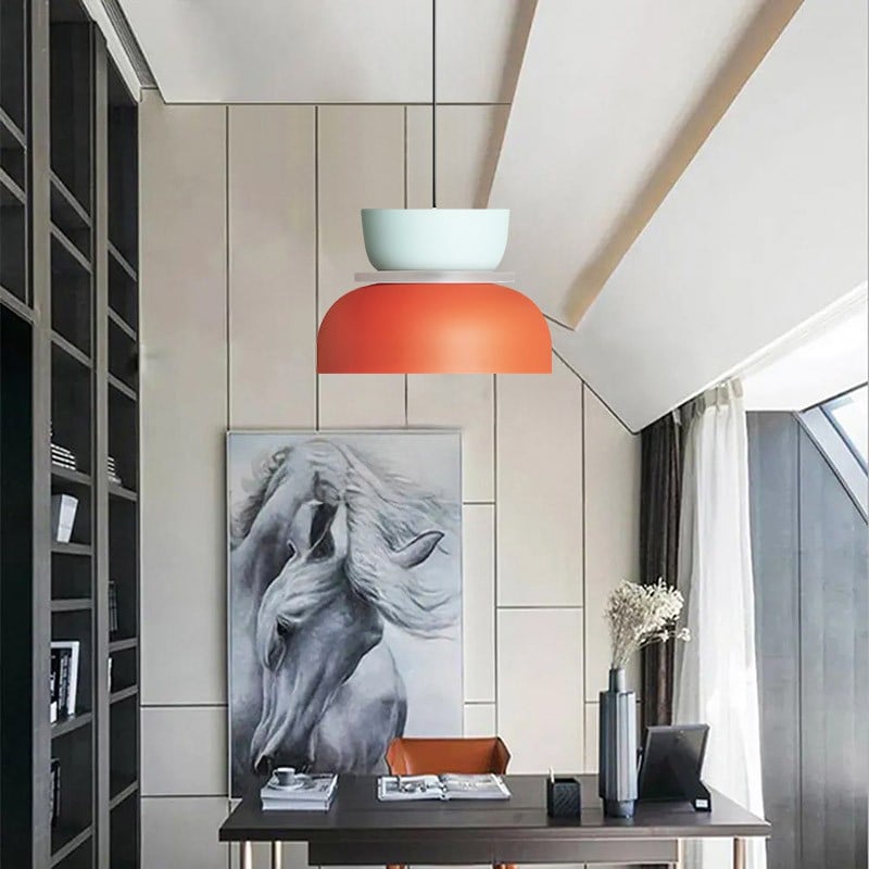 Macri Acrylic Colorful Bowl Shade Pendant Light For Kitchen