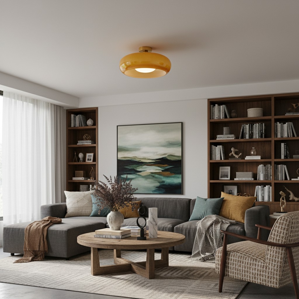 Bauvia Ceiling Light with Bauhaus lines and colour options