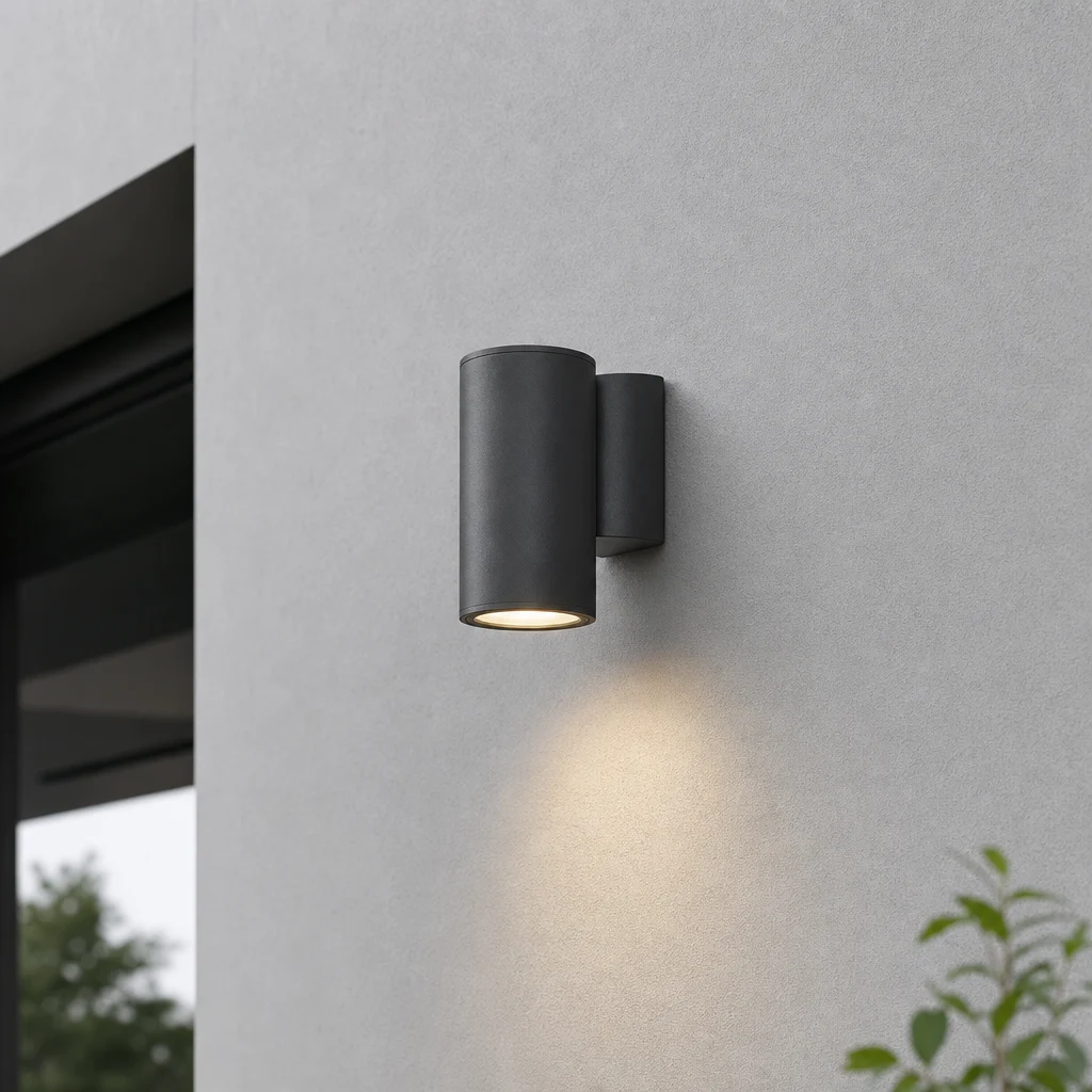 1 Aplique de pared en un exterior moderno a la luz del día