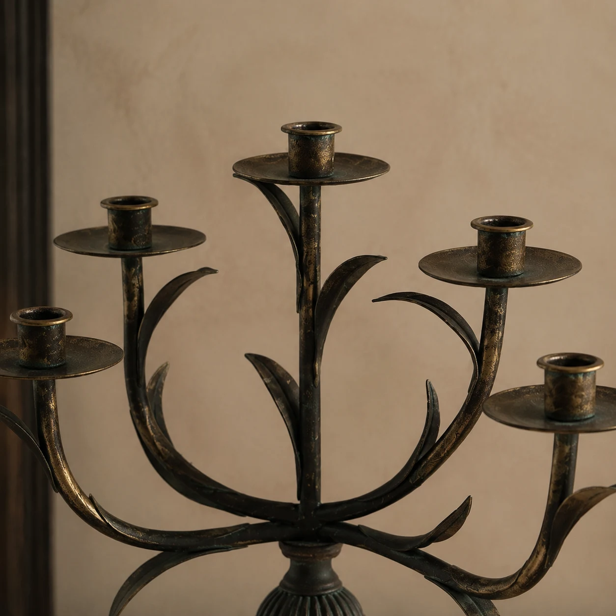 Five candle cup and branching support structure detail