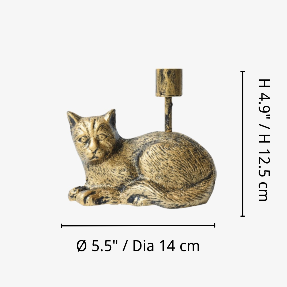 Reclining Cat Aura candlestick dimensions