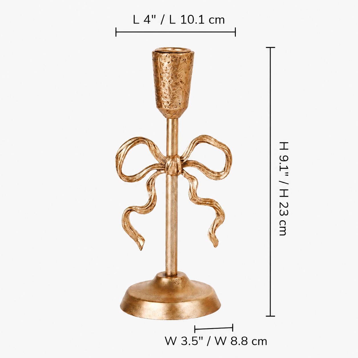 Small Aura candlestick dimension diagram