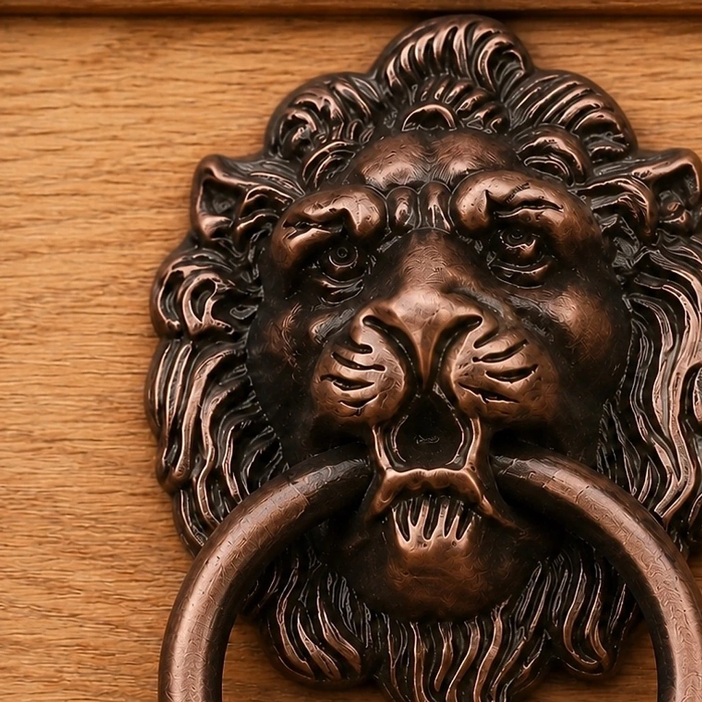 Close-up of antique red side mane patina