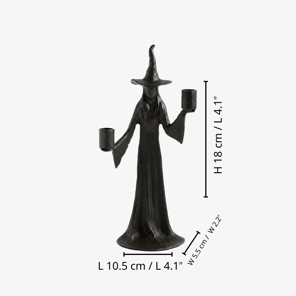 Double Candle size diagram showing 10.5 cm length, 5.5 cm width, and 18 cm height