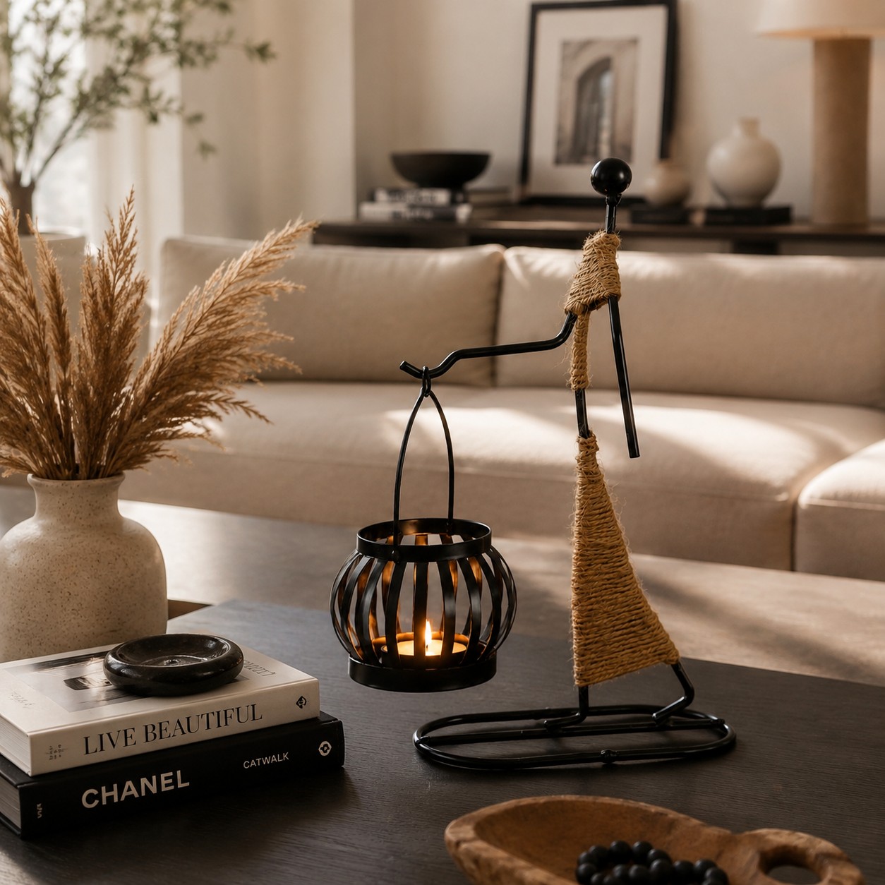 Aura Yoke Lantern in a warm dining scene