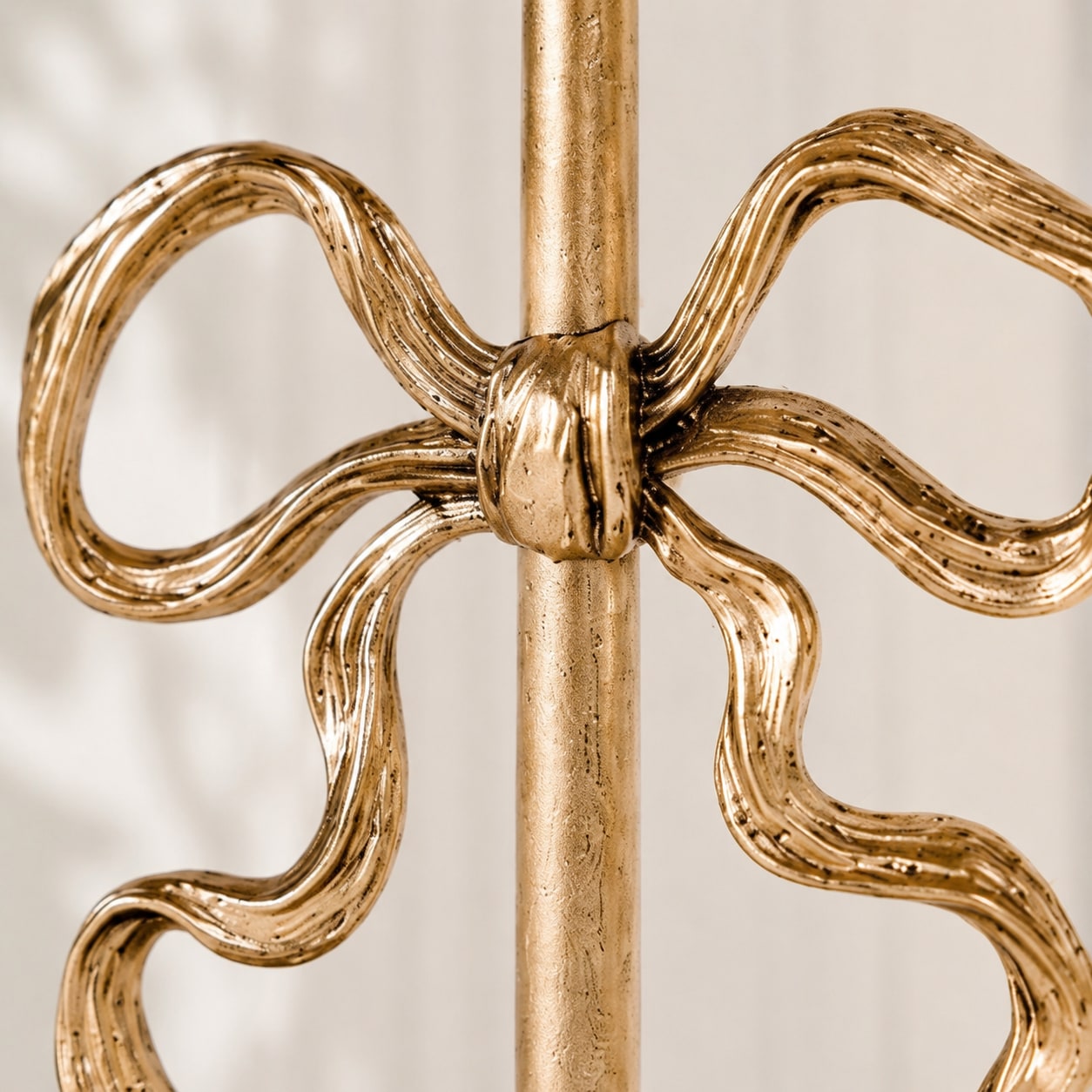 Antique gold iron bow texture detail