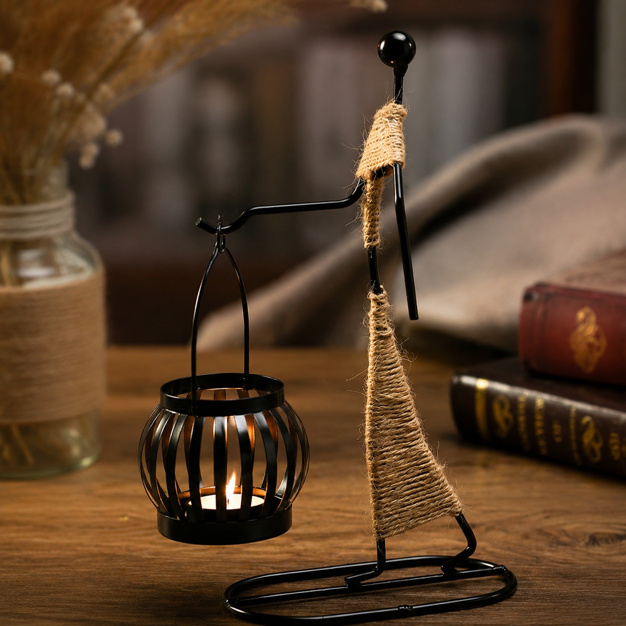 Aura Yoke Lantern styled on a tabletop
