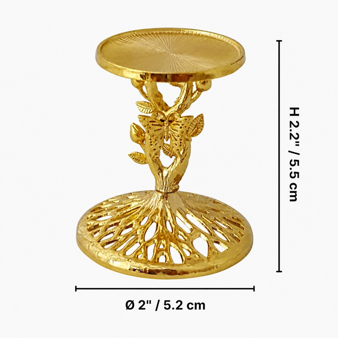 Aura candlestick dimensions Dia 2 inches by H 2.2 inches