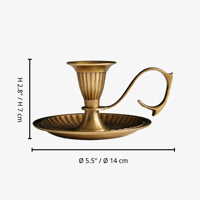 Aura brass candlestick dimensions diagram