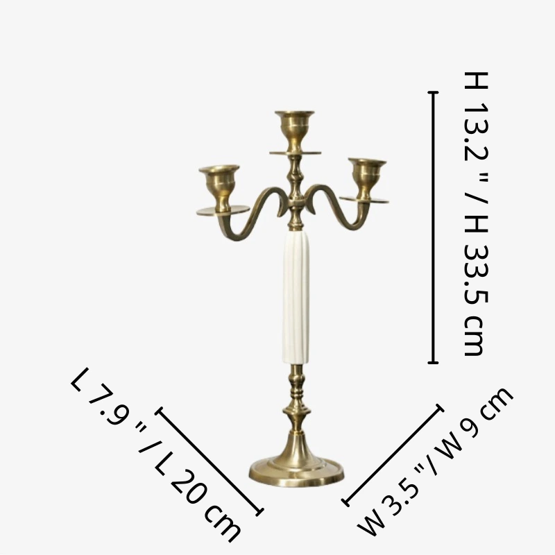 Aura 3 head candlestick dimensions