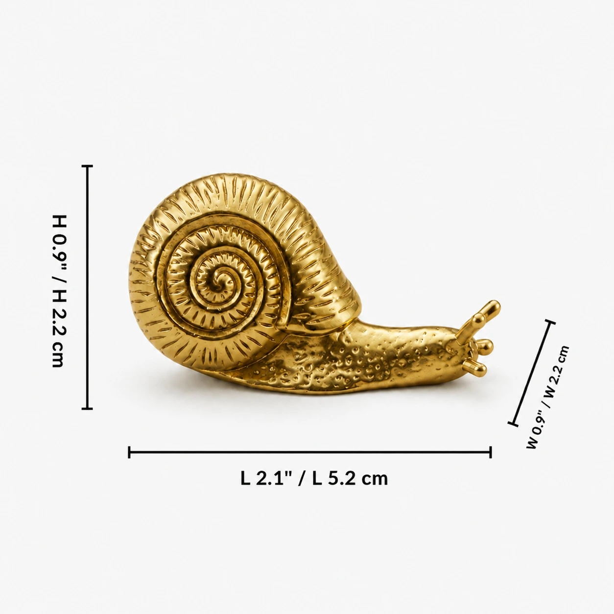 Large Totem cabinet handle dimension diagram showing 5.2 cm length, 2.2 cm width, and 2.2 cm height