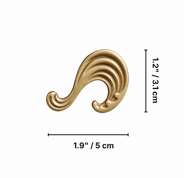 Dimension diagram for the Totem wave cabinet handle