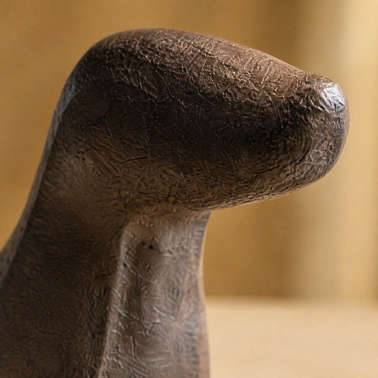 Cast iron Dachshund figurine head detail