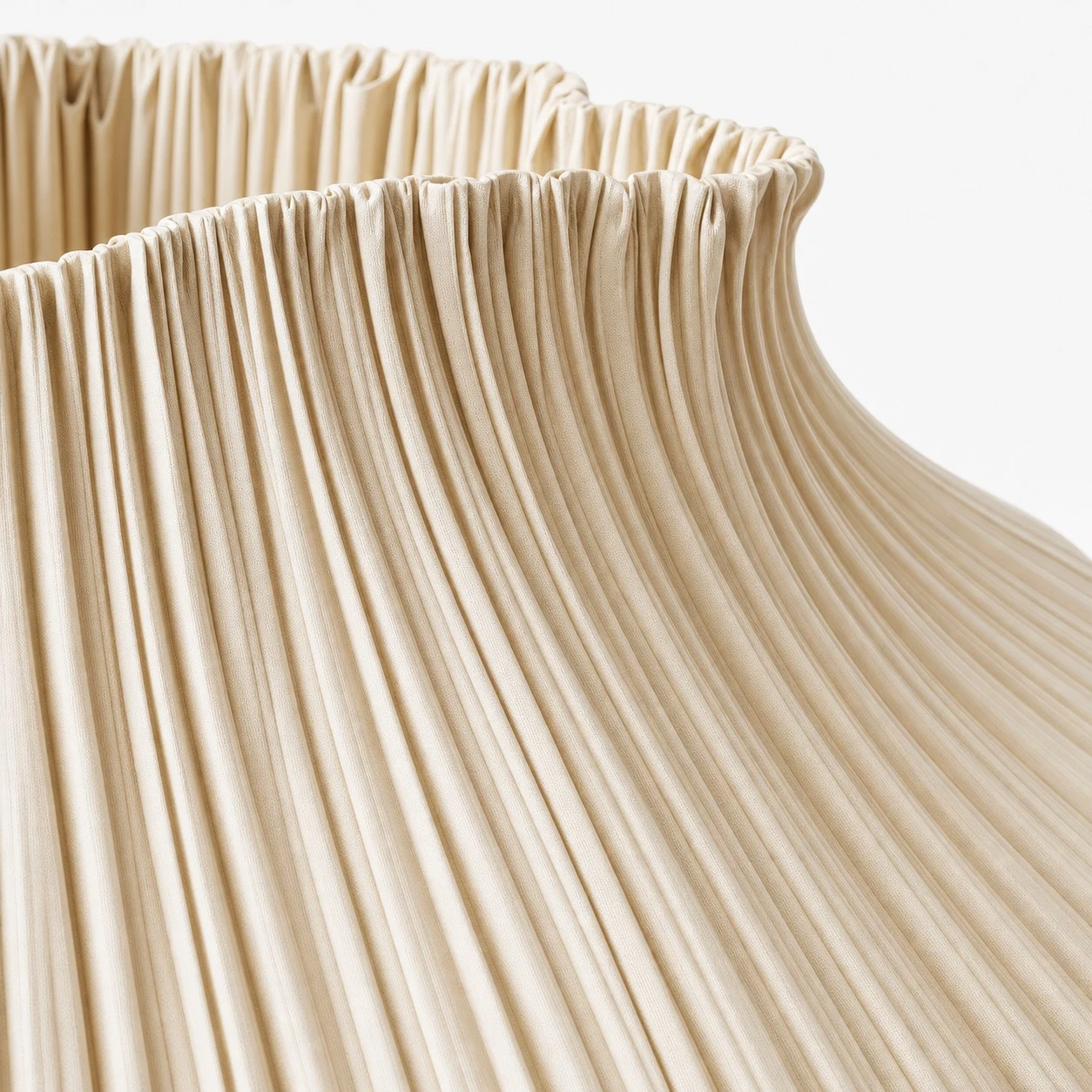 Close-up of Linbron pleated white fabric shade texture