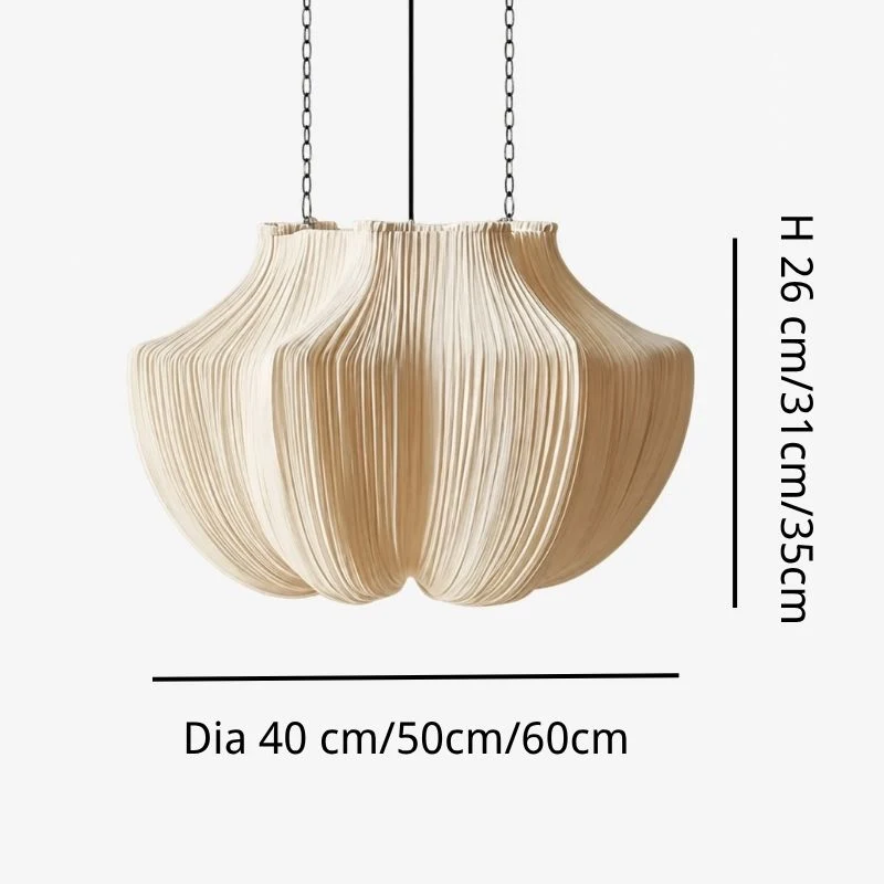 Linbron pendant lamp size chart for 40 cm, 50 cm, and 60 cm options