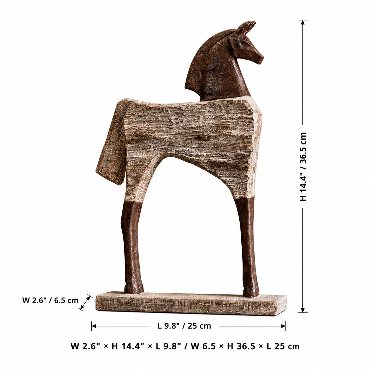 Equora horse sculpture dimensions