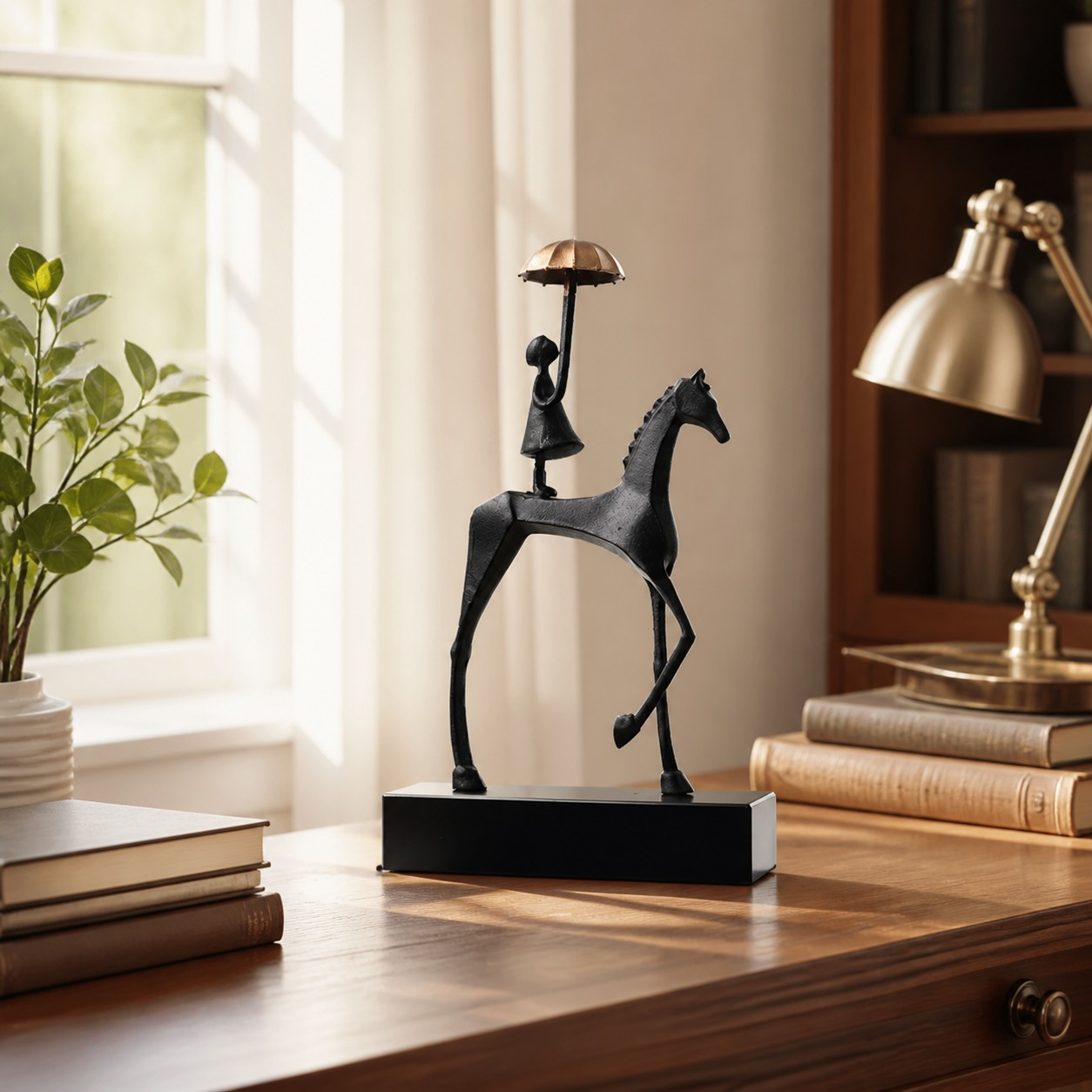 Equora sculptural horse and girl decor