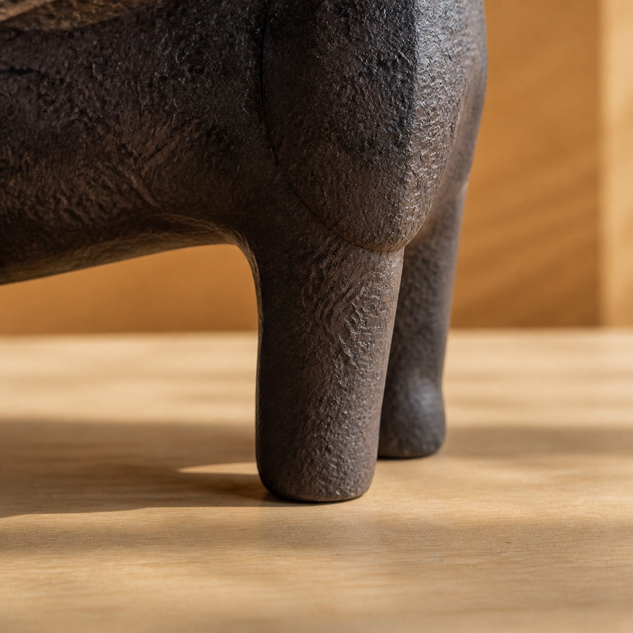 Cast iron Dachshund figurine textured body detail