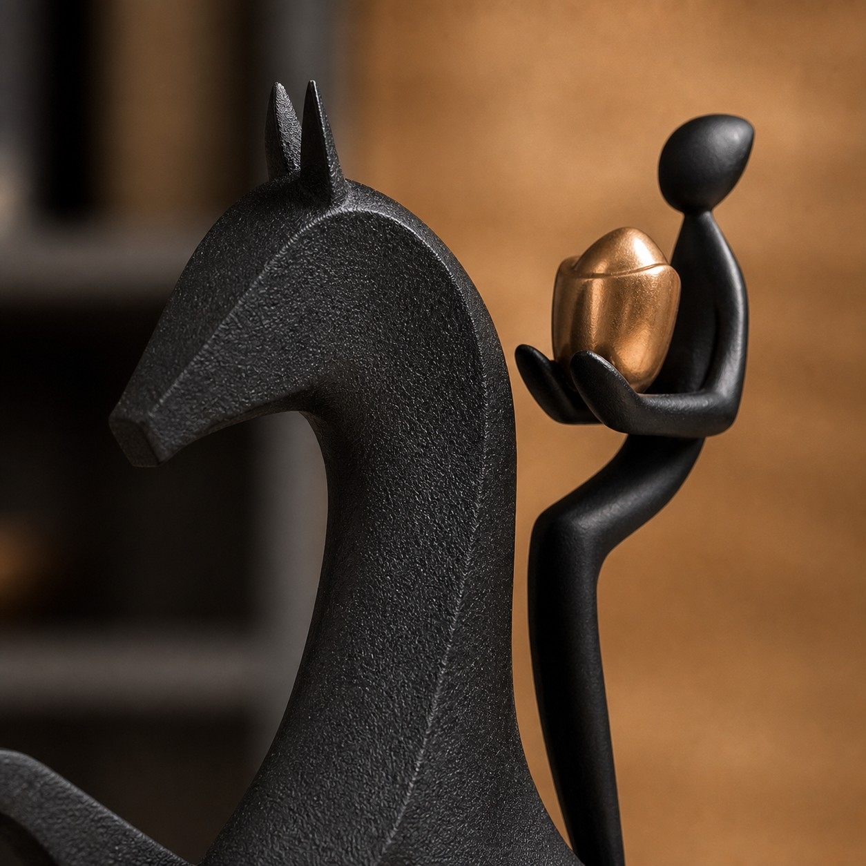 Equora sculptural horse and girl decor