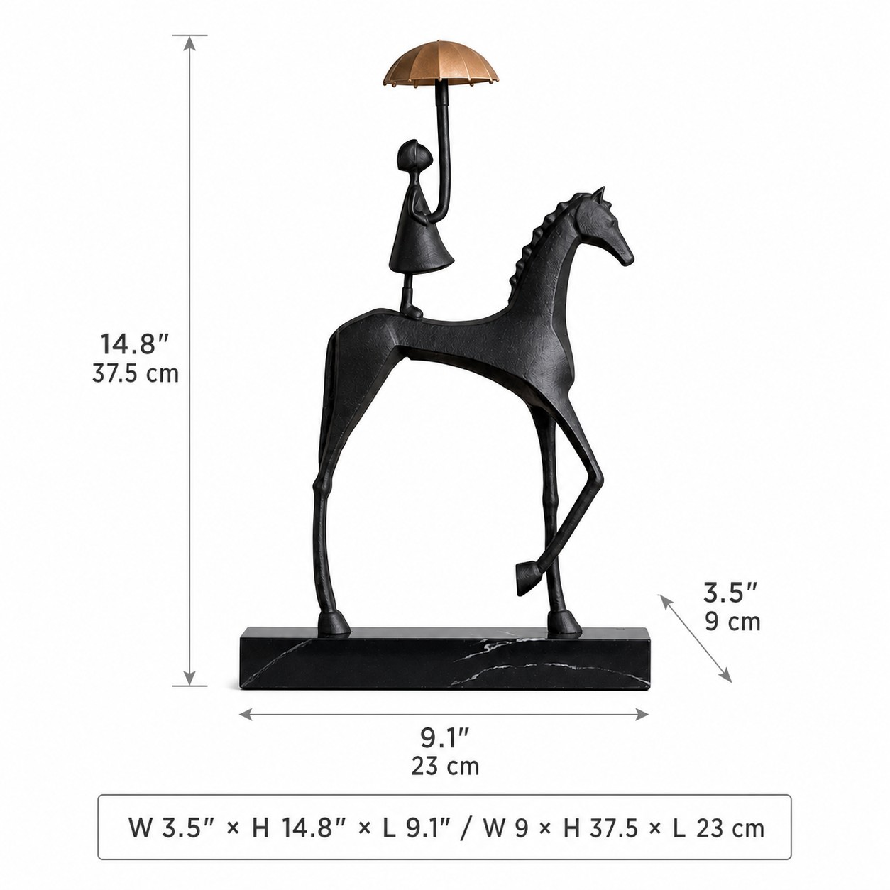Equora sculptural horse and girl decor