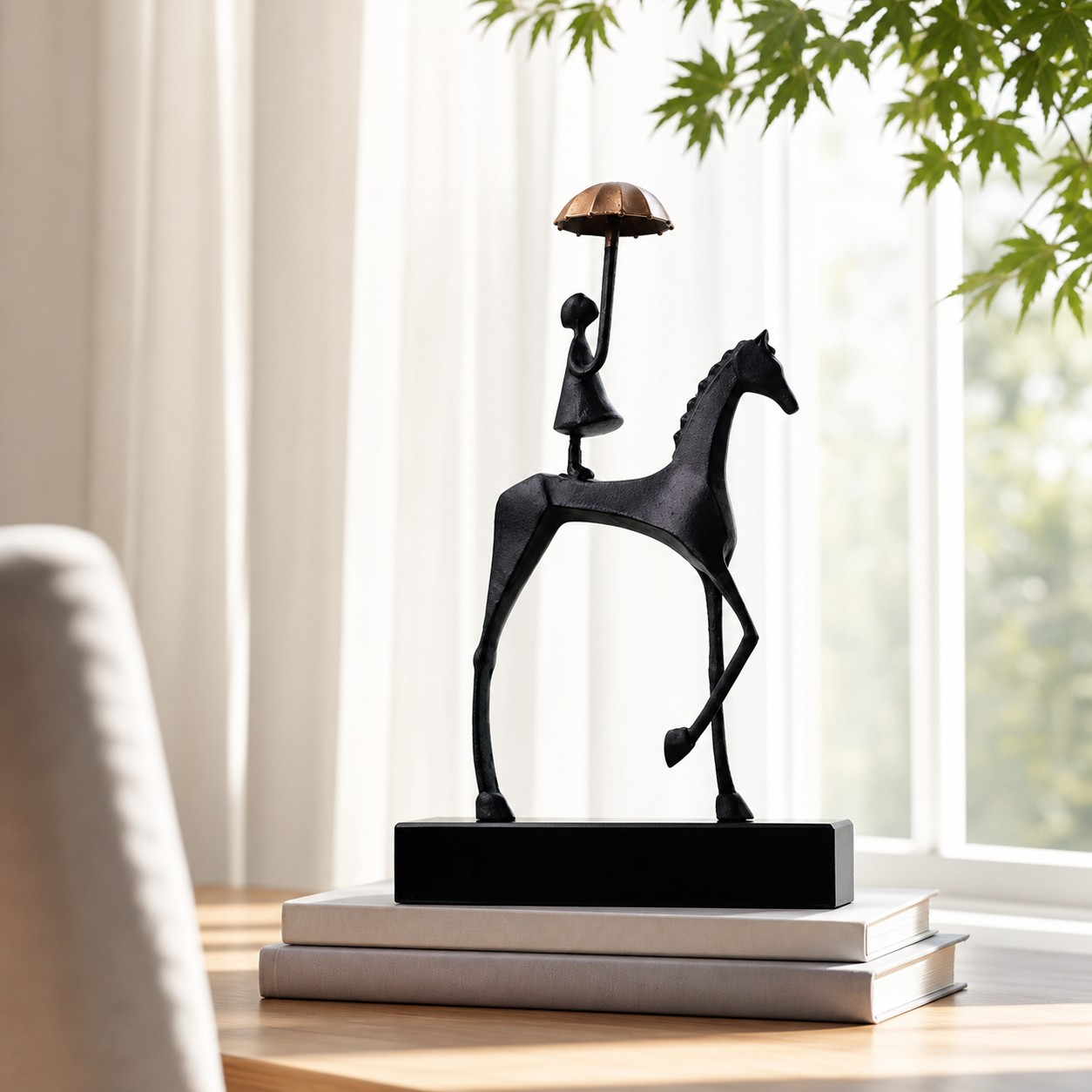 Equora sculptural horse and girl decor
