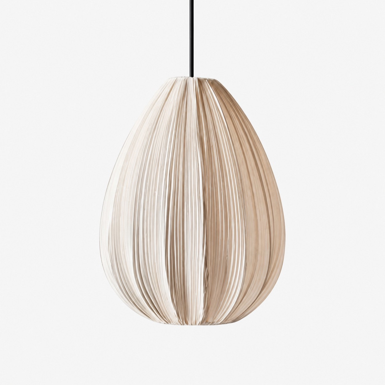 Pluvia tall ivory pleated fabric pendant light