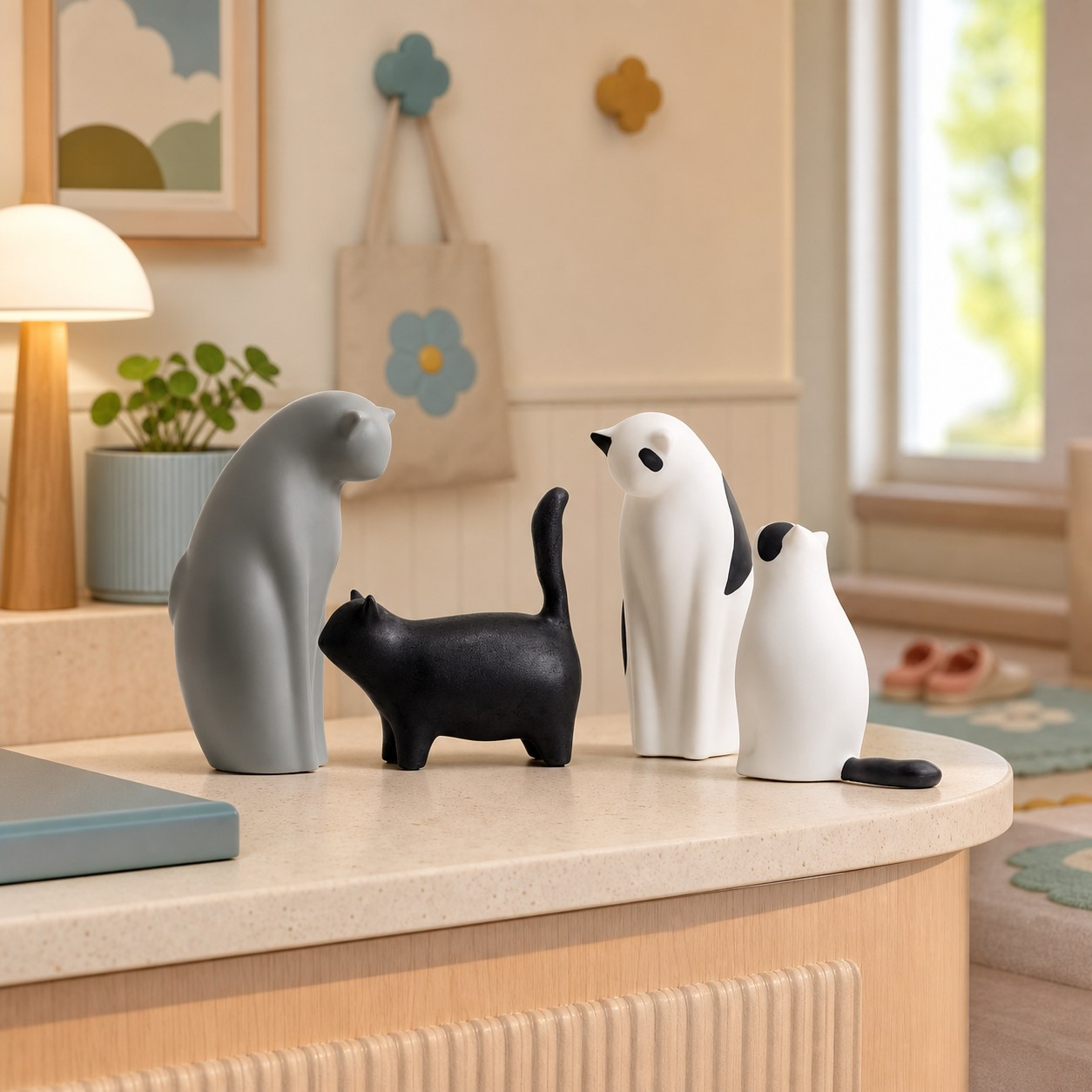 Felora cat sculpture collection in a playful interior