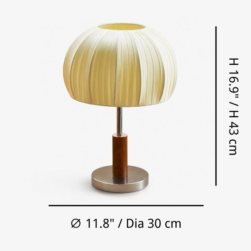 Lampada da tavolo Linbron, dimensioni: diametro 30 cm, altezza 43 cm.