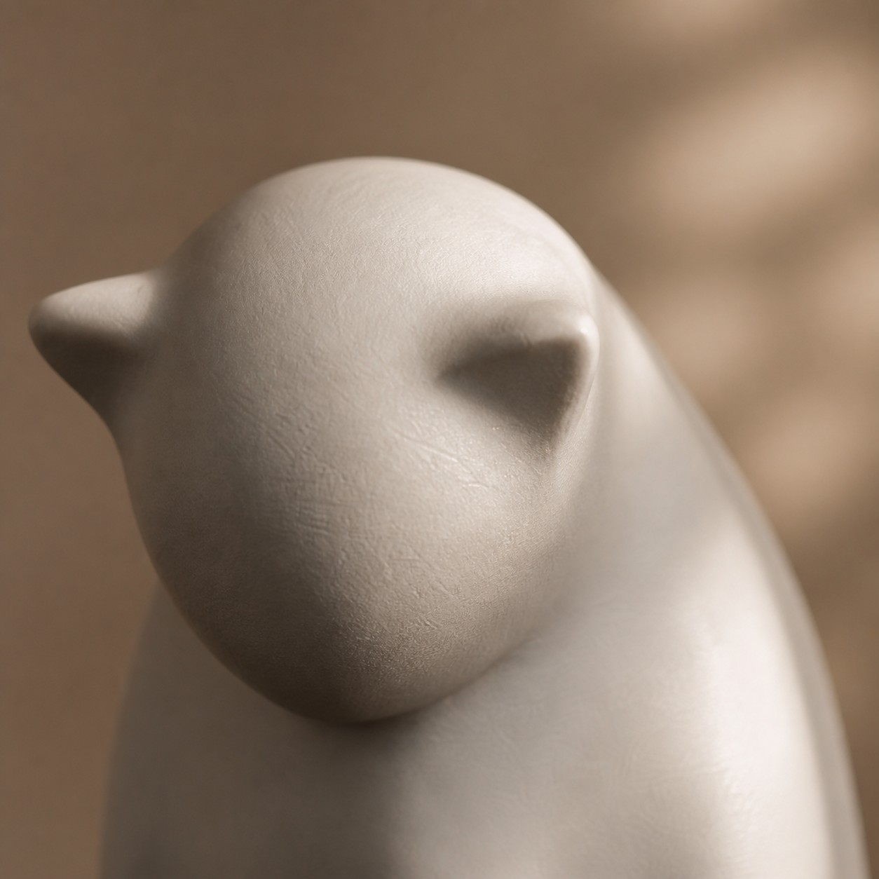 Felora gray resin cat face and ear detail