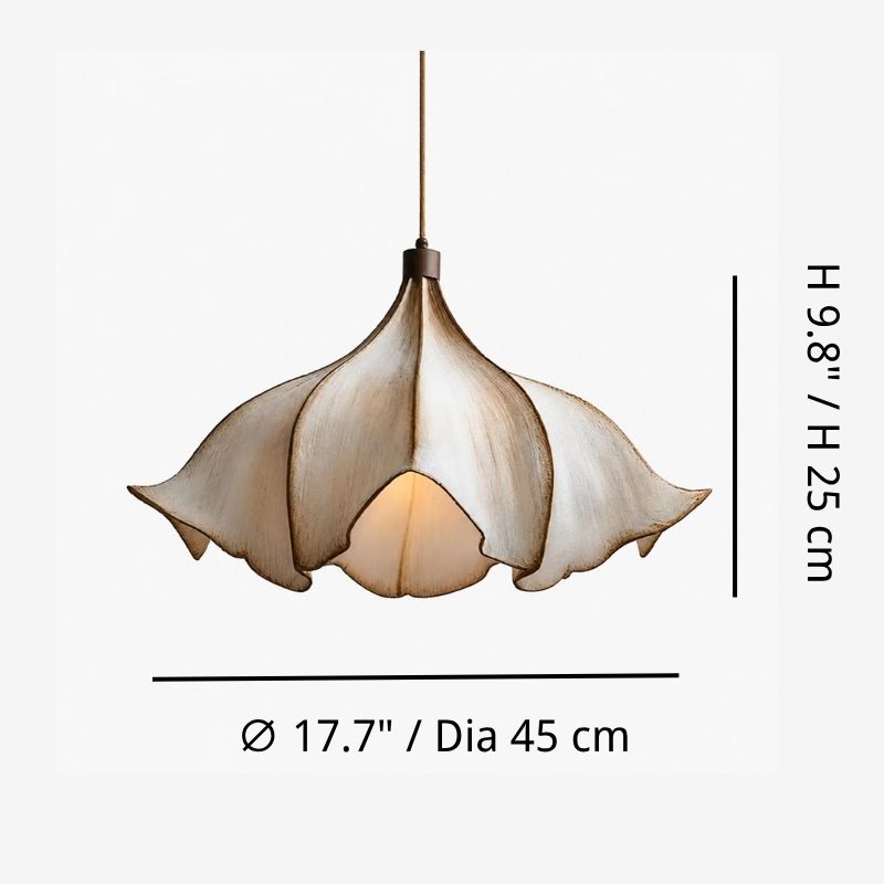 Maßdiagramm des Pluvia-Lotusblütenanhängers